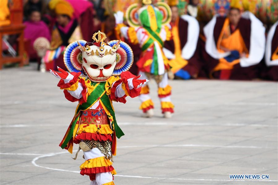 Exorcism dance performed at Labrang Monastery