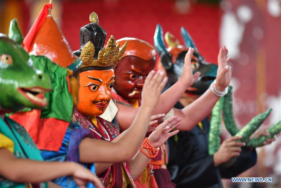 Cham dance event held in Tibet to pray for good harvest, peaceful life