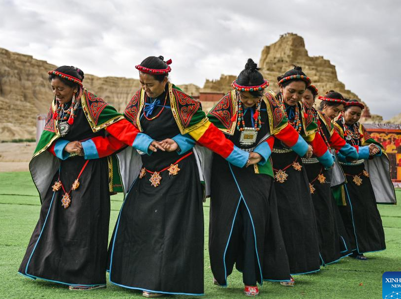 Residents perform Xuan Dance in China's Xizang