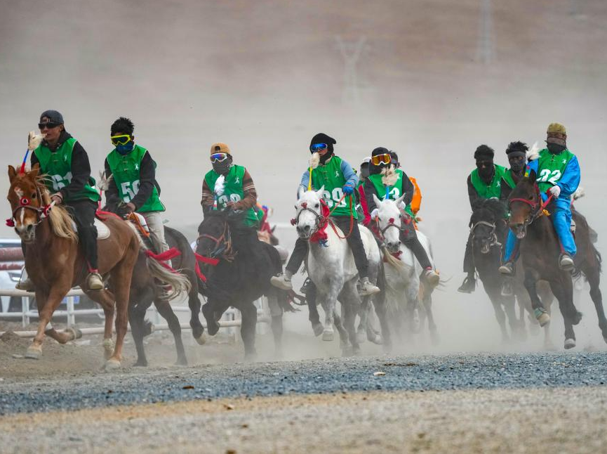 Horse races held in Damxung County, China's Xizang