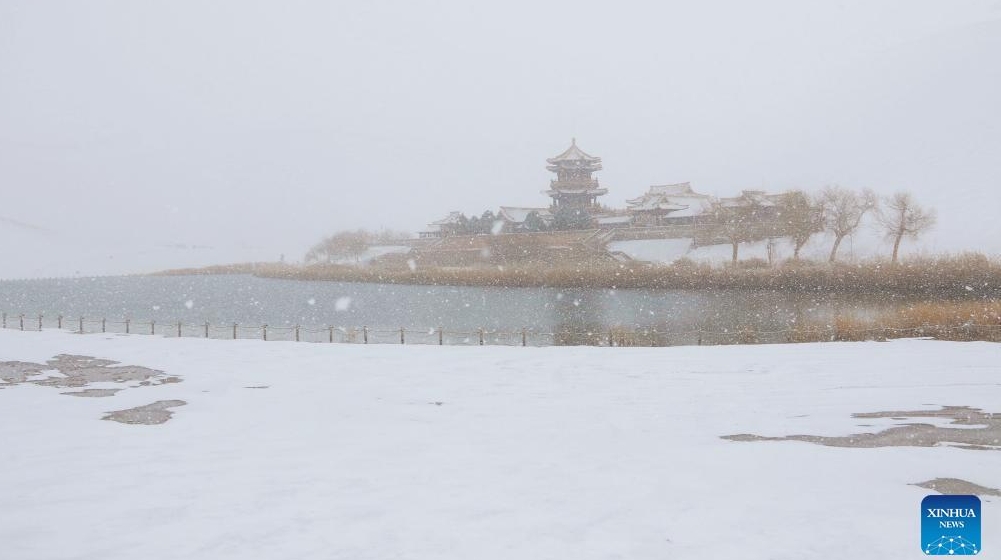 Snow scenery in Dunhuang, NW China