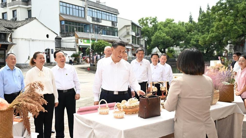 Xi inspects Jinhua in east China's Zhejiang Province