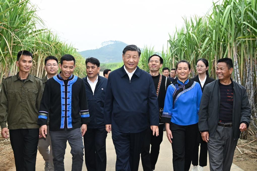 Xi inspects city of Laibin in south China's Guangxi