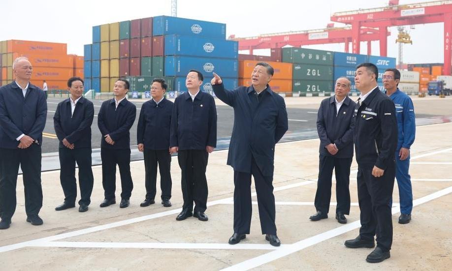 Xi inspects Rizhao in east China's Shandong Province