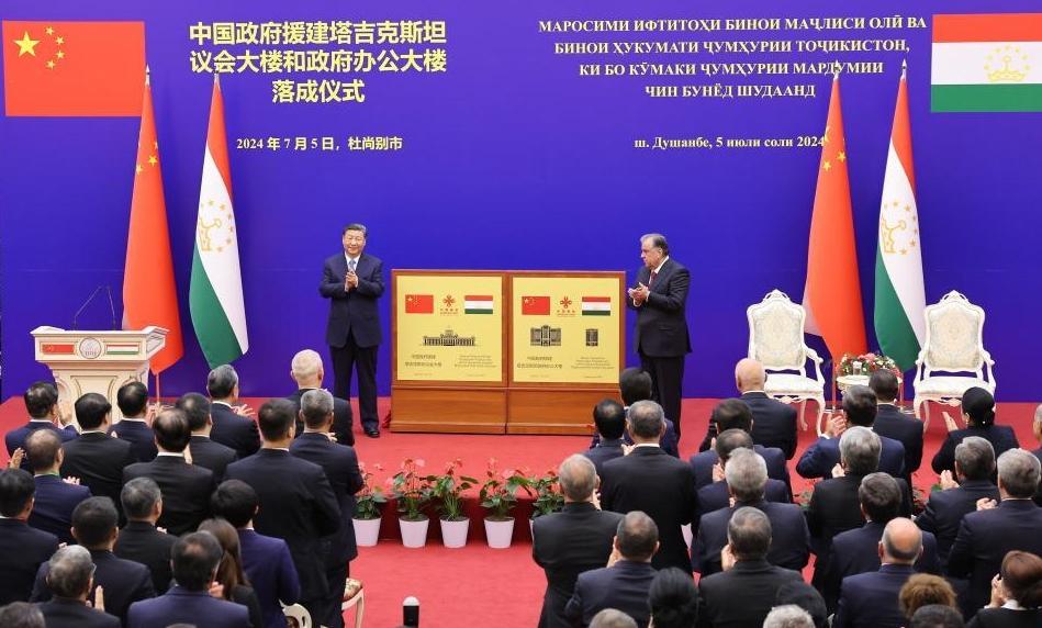 Xi, Tajik President Rahmon attend inauguration of Chinese-aided parliament building, government building