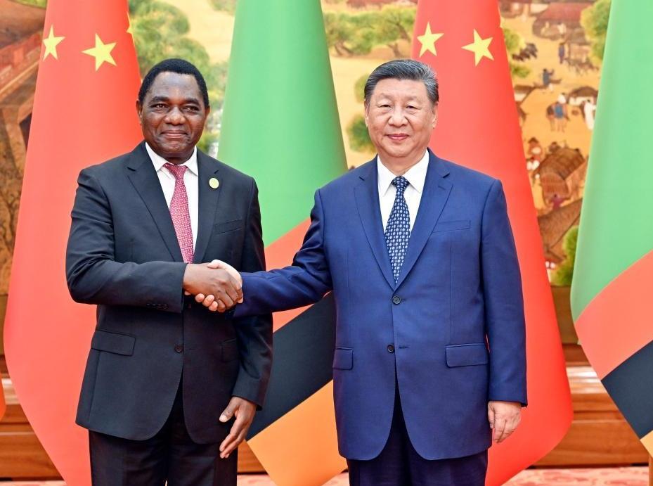 Xi meets Zambian president