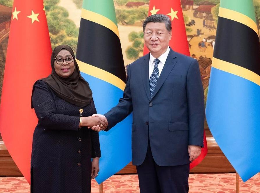 Xi meets Tanzanian president