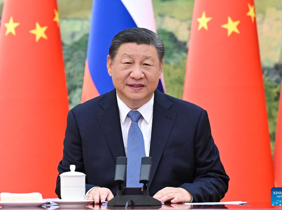 Xi speaks with Putin, calling on China, Russia to uphold int'l fairness, justice