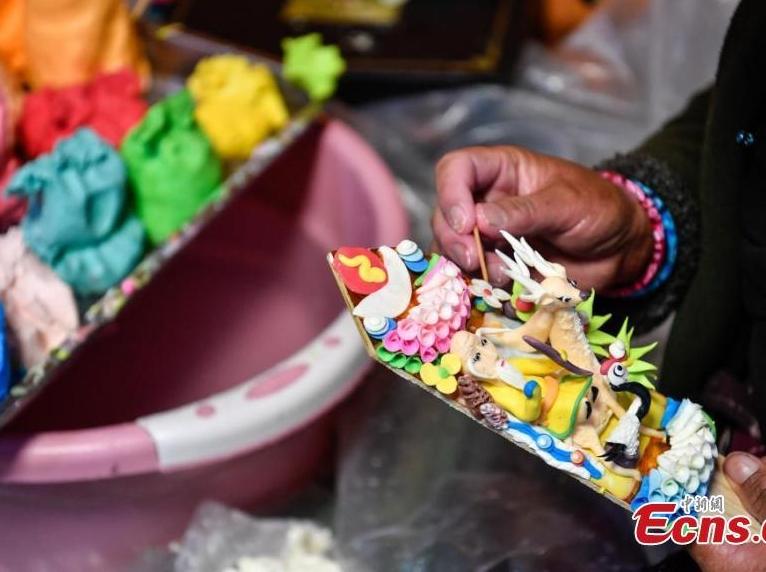 Beautiful handmade butter sculptures to greet Tibetan New Year