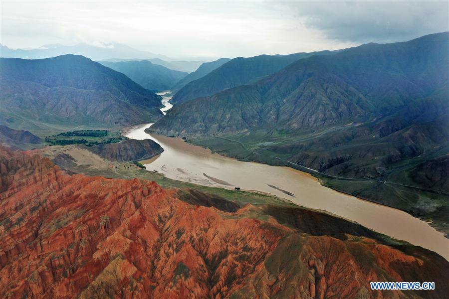 Scenery in upper stream of Yellow River in Qinghai