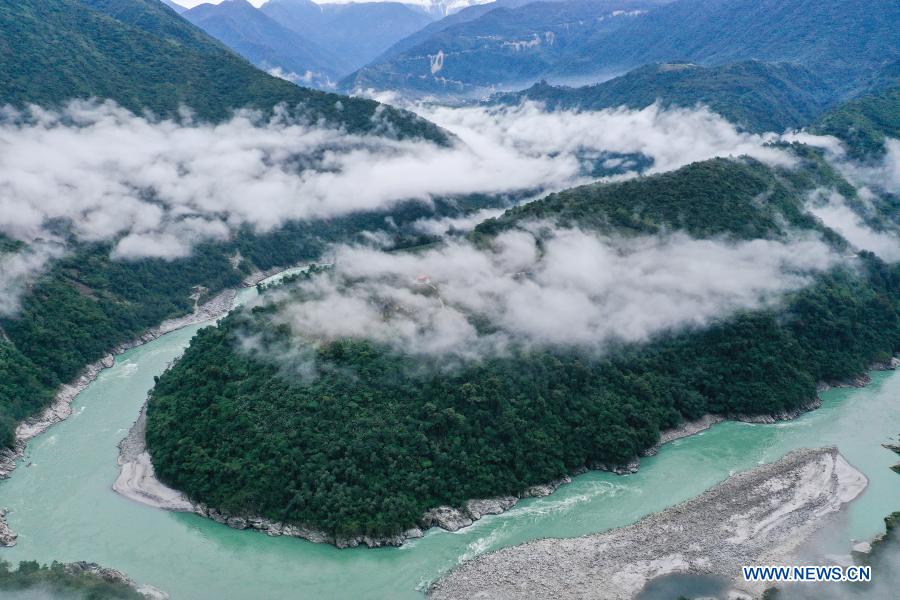 In pics: morning fog floating above Yarlung Zangbo River in Tibet