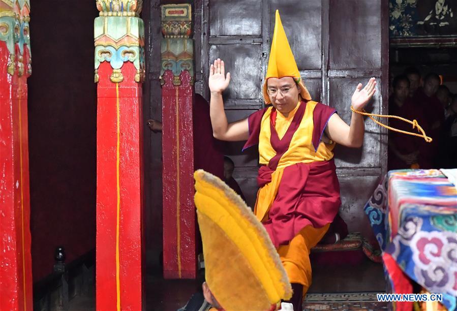 11th Panchen Lama attends activity at Tashilhunpo Monastery in Xigaze, Tibet